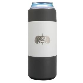 Toadfish Non-Tipping Slim Can Cooler + Adapter - 12oz - White