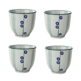 Set of 4 Chinese Porcelain Teacups Ceramic Tea Cups Small Teacups Great Gift [K]