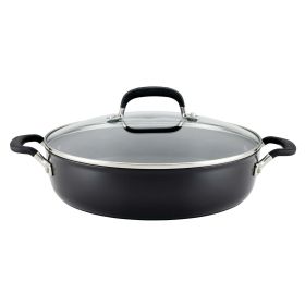 Hard Anodized Nonstick Everything Pan with Lid; 5 Quart; Onyx Black