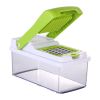 Vegetable Slicer Quick Potato Tomato Fruit Cutter Set with 3 Blades Stainless Steel Food Chopper
