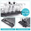 2 Tier Dish Rack; 304 Stainless Steel Dish Drainer; Large Capacity Dish Drying Rack with Removable Wine Glass Rack and Plate Rack