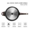 12 inch Nonstick Deep Frying Pan; 5Qt Non Stick Saute Pan with Lid; Large Skillet Pan; Nonstick Jumbo Cooker