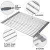 Stainless Steel Tableware Vegetable Fruit Drain Tray Foldable Retractable Kitchen Sink Dish Rack