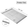 Stainless Steel Tableware Vegetable Fruit Drain Tray Foldable Retractable Kitchen Sink Dish Rack