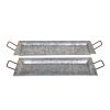 Decorative Metal Galvanized Trays - Set Of 2