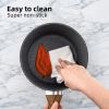 Frying Pan Set 3-Piece Nonstick Saucepan Woks Cookware Set; Heat-Resistant Ergonomic Wood Effect Bakelite Handle Design; PFOA Free.(7/8/9.5 inch)