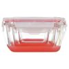 Set of 3 Glass Nesting Food Storage Containers with Lids 2 Cups; 4 Cups; 7.3 Cups