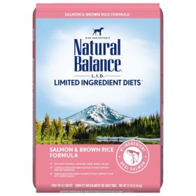 Natural Balance Pet Foods L.I.D. Adult Dry Dog Food Salmon  Brown Rice, 1ea/12 lb