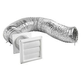 Lambro 1379W 4-In. x 8-Ft. UL 2158A Transition Duct Louvered Vent Kit