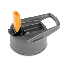 Eco-Vessel Replacement Kids Flip Straw Top, Gray with Orange Spout