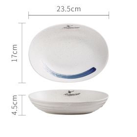 Creative Shaped Tableware With Large Irregular Ceramic Bowls (Option: River snow)