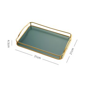 Household Rectangular Tea Tray Water Cup Storage Tray (Color: Green)