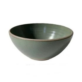Retro And Old Stoneware Porcelain Color Glaze Relief Household Instant Noodle Bowl (Option: T)