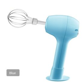 Wireless Portable Electric Food Mixer 3 Speeds Automatic Whisk Dough Egg Beater Baking Cake Cream Whipper Kitchen Tool (Color: Blue)