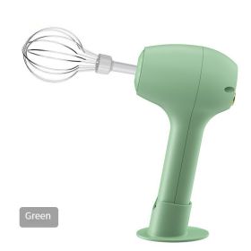 Wireless Portable Electric Food Mixer 3 Speeds Automatic Whisk Dough Egg Beater Baking Cake Cream Whipper Kitchen Tool (Color: Green)