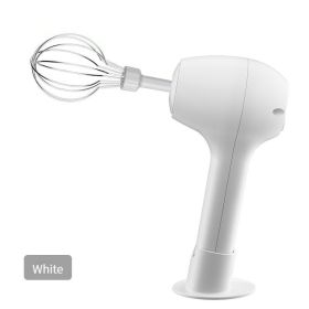 Wireless Portable Electric Food Mixer 3 Speeds Automatic Whisk Dough Egg Beater Baking Cake Cream Whipper Kitchen Tool (Color: White)