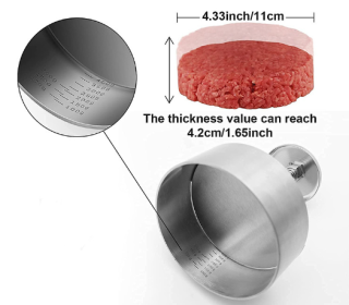 304 Stainless Steel Meat Pie Mold Burger Press Meat Pie Mold Kitchen Handy Tool (size: A-11.5*4.5*14cm)