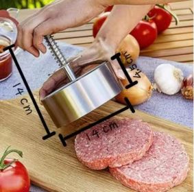 304 Stainless Steel Meat Pie Mold Burger Press Meat Pie Mold Kitchen Handy Tool (size: B-14*4.5*14cm)