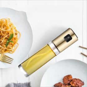 Olive Oil Mister Refillable Bottle Oil Dispenser with Oil Spray for Cooking Salad Grilling Roasting Air Fryer (Color: Gold)