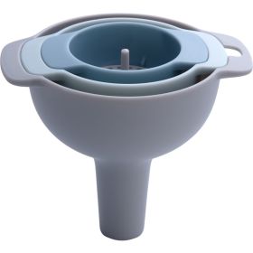 4-in-1 Funnel Plastic Multi-Purpose Large Diameter Filter Funnel Oil Funnel Kitchenware (Color: Blue)