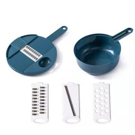 1pc Multifunctional Vegetable Cutter; Potato Shredded Grater; 3 Blades Or 6 Blades For Choose 11in*7.2in (Color: Blue--Three Blades)