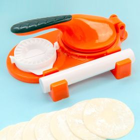 Set/3pcs; Household Dumpling Leather Mold; Handmade Dumpling Artifact; Rolling Pin Three-piece Set Of Small Tools; Kitchen Supplies (Color: orange)