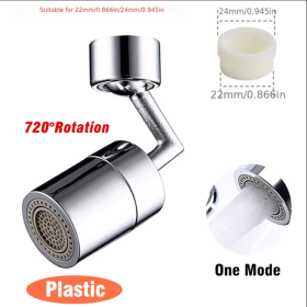 1pc New Universal 1080Â° Rotation Extender Faucet Aerator; Plastic Splash Filter; Kitchen Washbasin Faucets Bubbler Nozzle Robotic Arm (Color: One Mode 720)