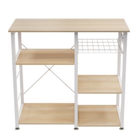 3-Tier Kitchen storage shelf;  Baker's Rack ; Microwave Stand with Storage for Kitchen Dining Room Living room (Color: White Oak)