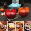 COOKWIN Enameled Cast Iron Dutch Oven with Self Basting Lid;  Enamel Coated Cookware Pot 3QT
