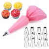 6-24 Pcs Set Pastry Bag and Stainless Steel Cake Nozzle Kitchen Accessories For Decorating Bakery Confectionery Equipment