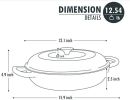 COOKWIN Cast Iron Casserole Braiser;  3.8 Quart; Heavy Duty Casserole Skillet with Lid and Dual Handles;  Porcelain Enameled Surface Cookware Pot