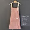1pc Adjustable Kitchen Cooking Apron Cotton And Linen Machine Washable With 2 Pockets