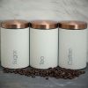 MegaChef Essential Kitchen Storage 3 Piece Sugar;  Coffee and Tea Canister Set in Matte Gray