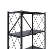 3/4/5-Tier Foldable Shelf;  Heavy Duty Metal Rack Storage Shelving Units with Wheels;  for Home Office Kitchen Garage