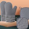 1pc Silicone Oven Mitts; Heat Insulation Pad; Nordic Style Microwave Oven Gloves; Kitchen Baking Gloves