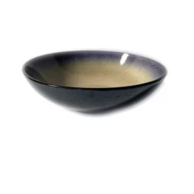 Retro And Old Stoneware Porcelain Color Glaze Relief Household Instant Noodle Bowl (Option: A)